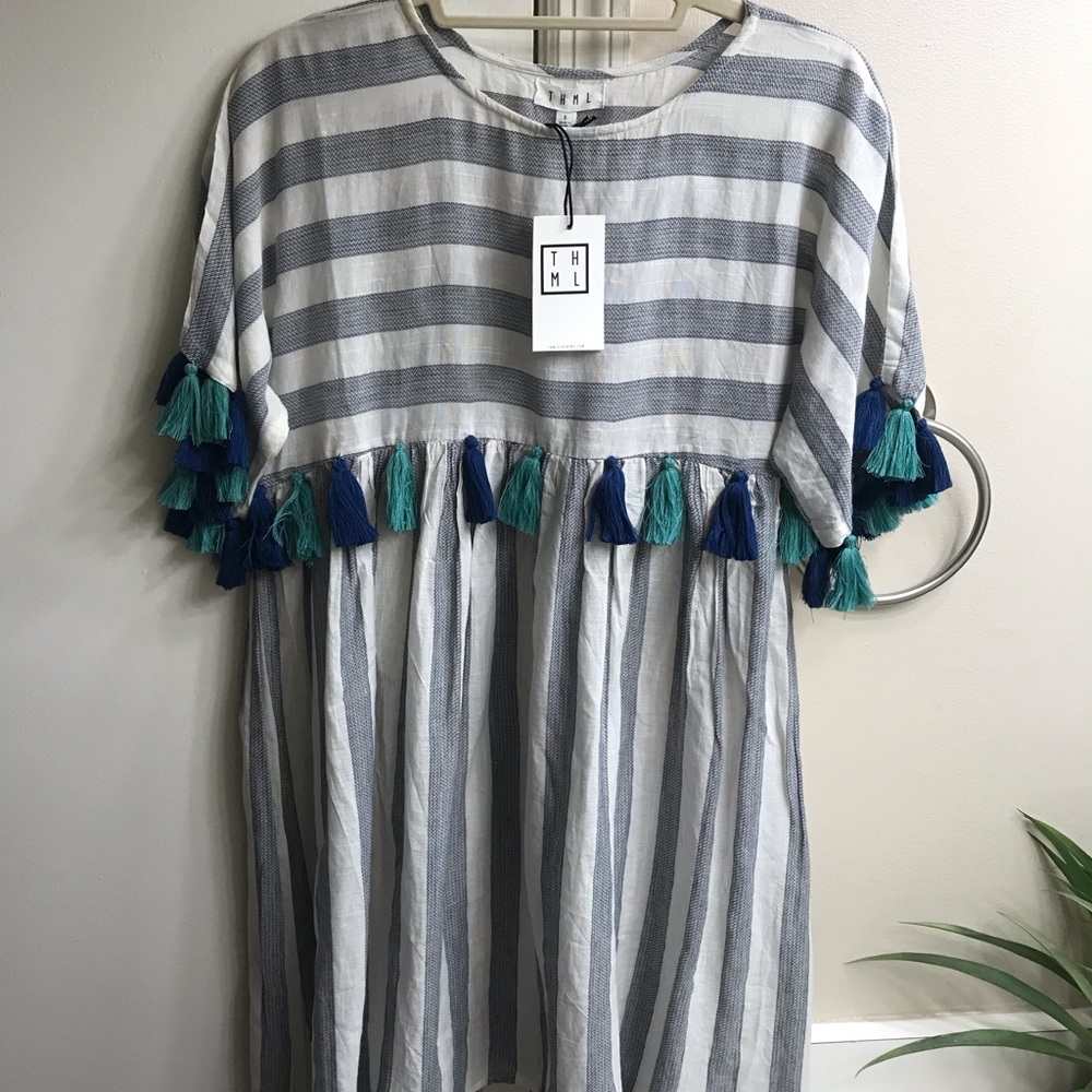 Red Dress Boutique Pom Pom dress ( NWT )